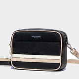 Grained Leather Malay Crossbody Bag Black