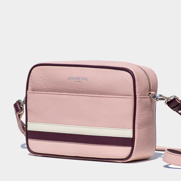 Grained Leather Malay Crossbody Bag Rose