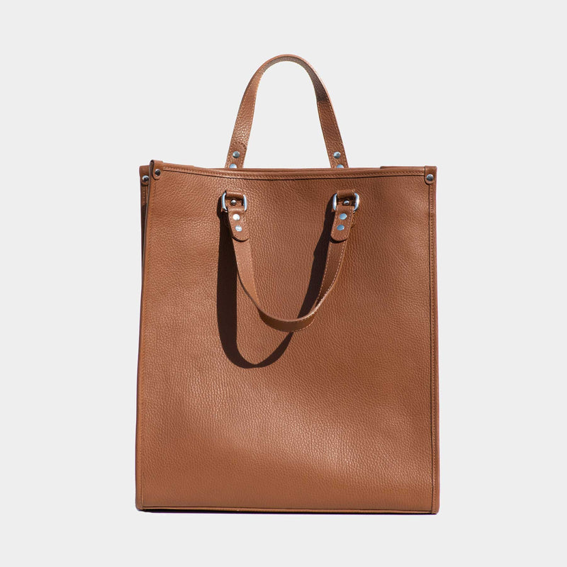 Grained Leather Multicolor Shopping Bag Chek Jawa ToteOrange